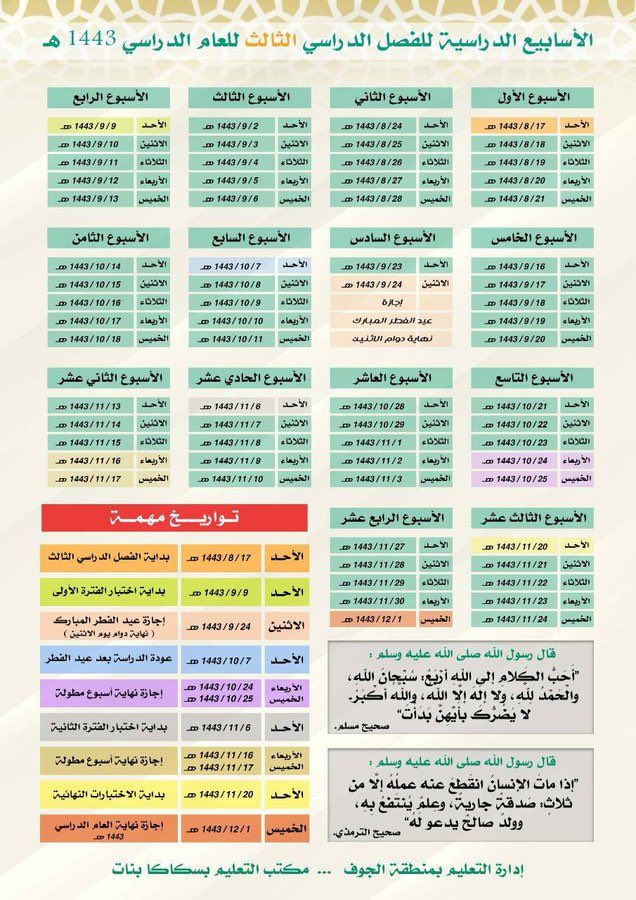 بدأ التقويم الدراسي 1444 وزارة التعليم السعودية تعلن التفاصيل هنا