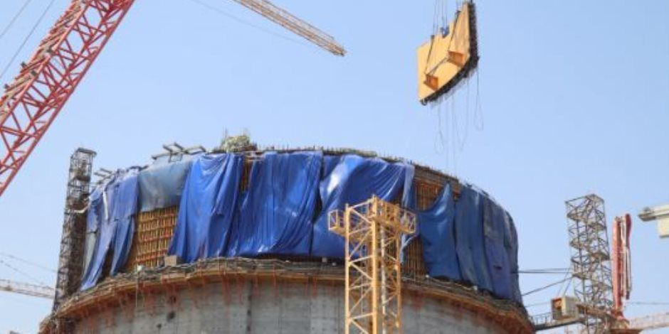 بدء تركيب المستوى الخامس من الوعاء الداخلى لمبنى المفاعل الأول بالضبعة
