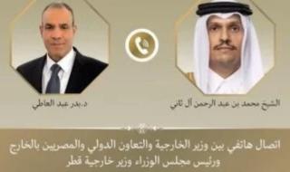 وزير الخارجية يبحث مع نظيره القطري تطورات الأوضاع الإقليمية